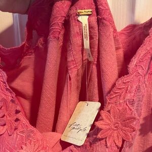 Free People Pink Floral Blouse